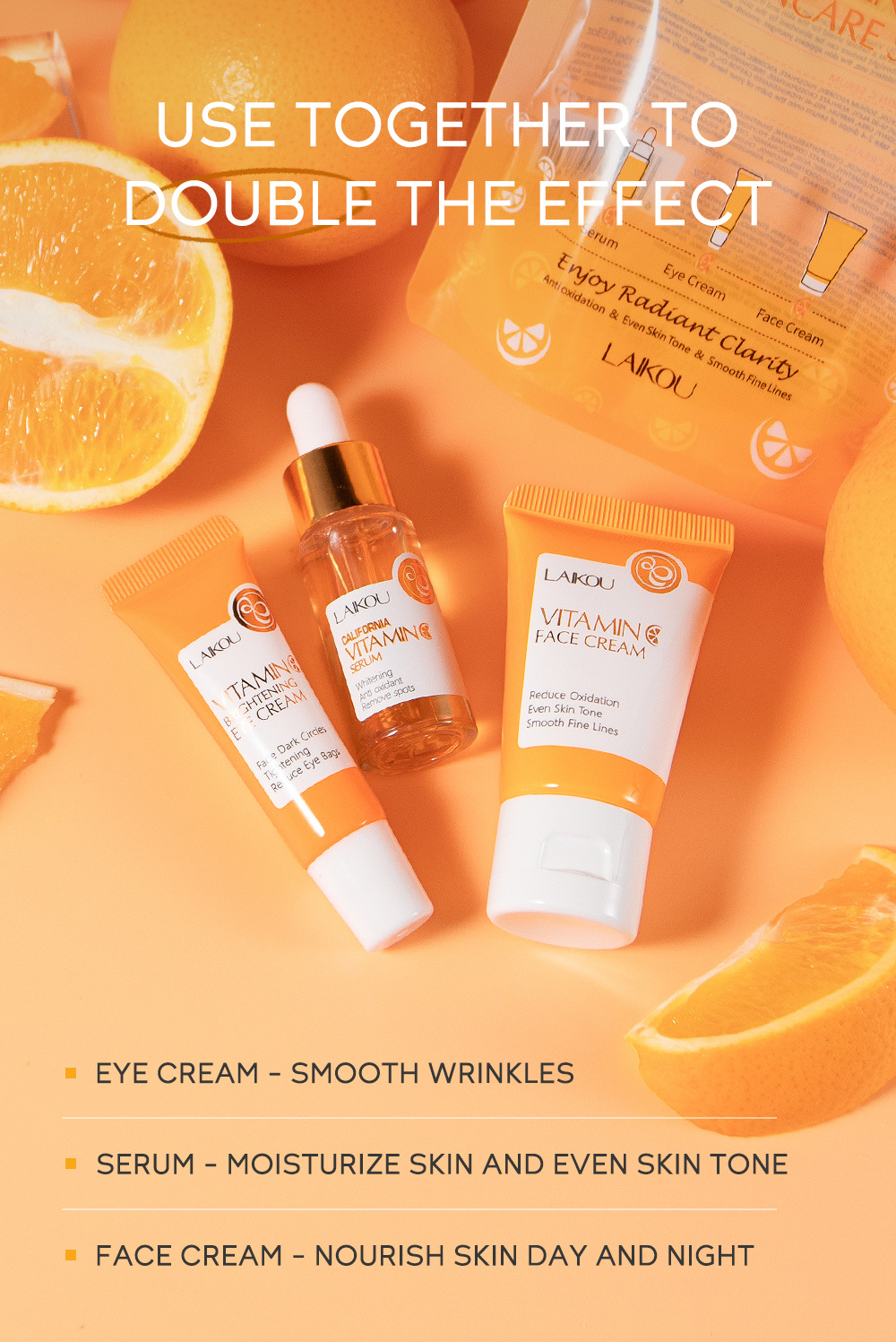 Picture of Laikou Vitamin C Skincare Set Travel Kit – 3pcs