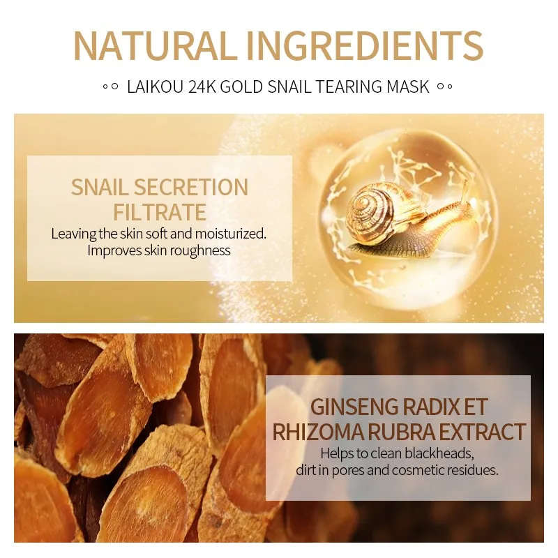 Picture of LAIKOU 24K Gold Snail Deep Cleansing Tearing Mask- 50g