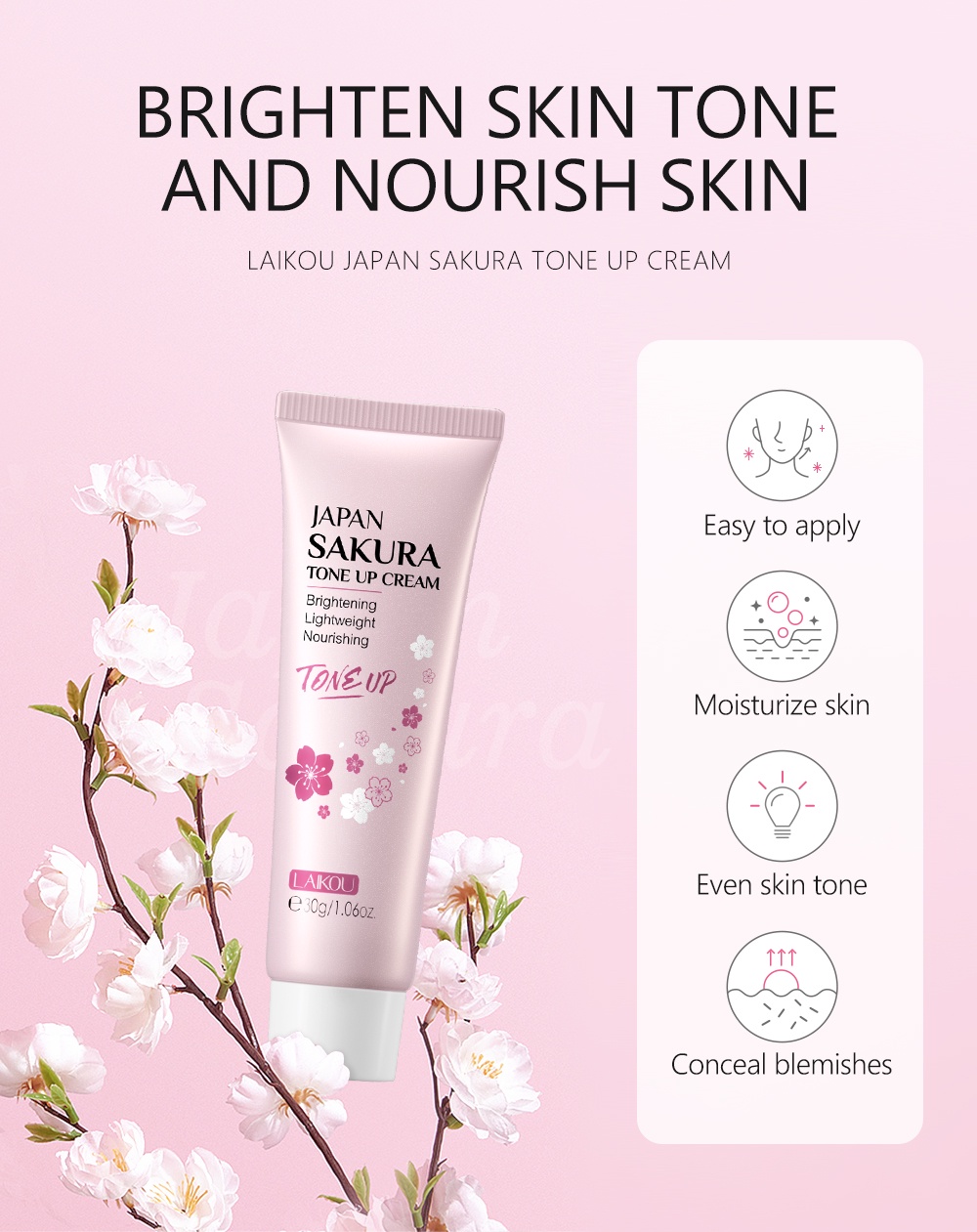 Picture of LAIKOU Japan Sakura Face Tone Up Cream- 30g