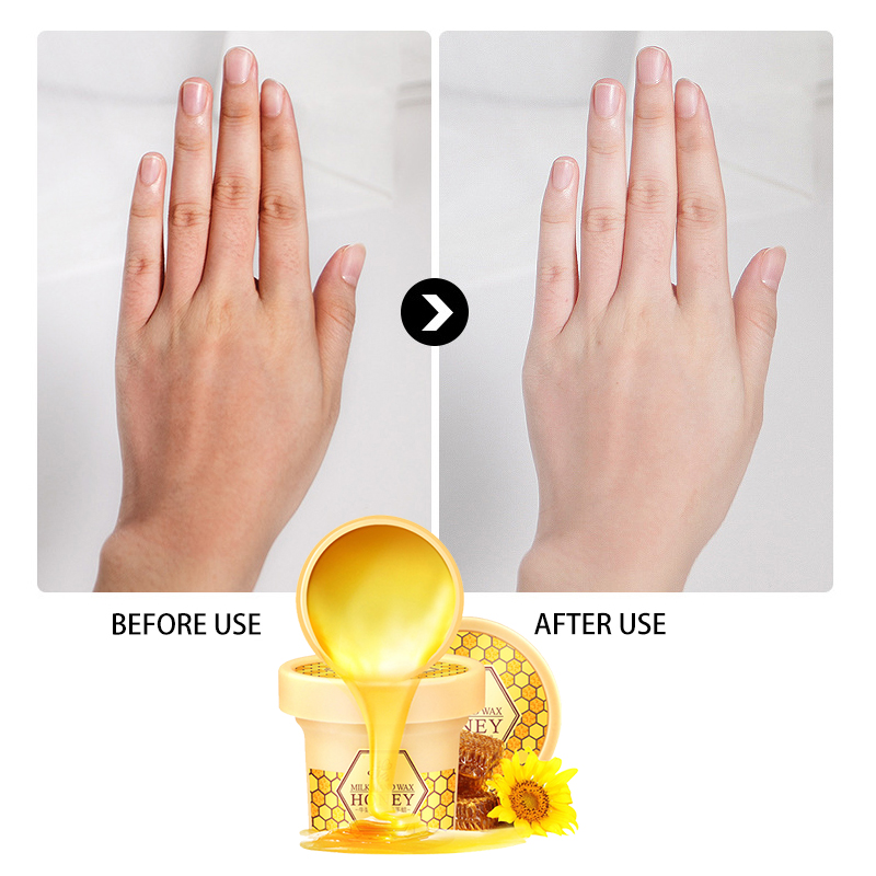 Picture of LAIKOU 120g Milk Honey Hand Msk Whitning Moisturizing Repair Exfoliating Calluses Hand Wax Filming Anti-Aging Hand Cream