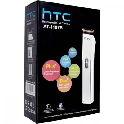 Picture of HTC AT- 1107B Rechargeable Electric Hair Clipper Low Noise Hair Trimmer Hair Cutting Machine Beard Shaver Trimer For Men