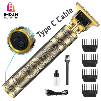 Picture of Vintage T9 Hair Cutting Machine. Hair Trimmer with type C fast charging port. Recharge Professional Hair Trimmer.
