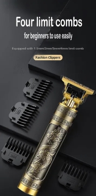 Picture of Vintage T9 Hair Cutting Machine. Hair Trimmer with type C fast charging port. Recharge Professional Hair Trimmer.