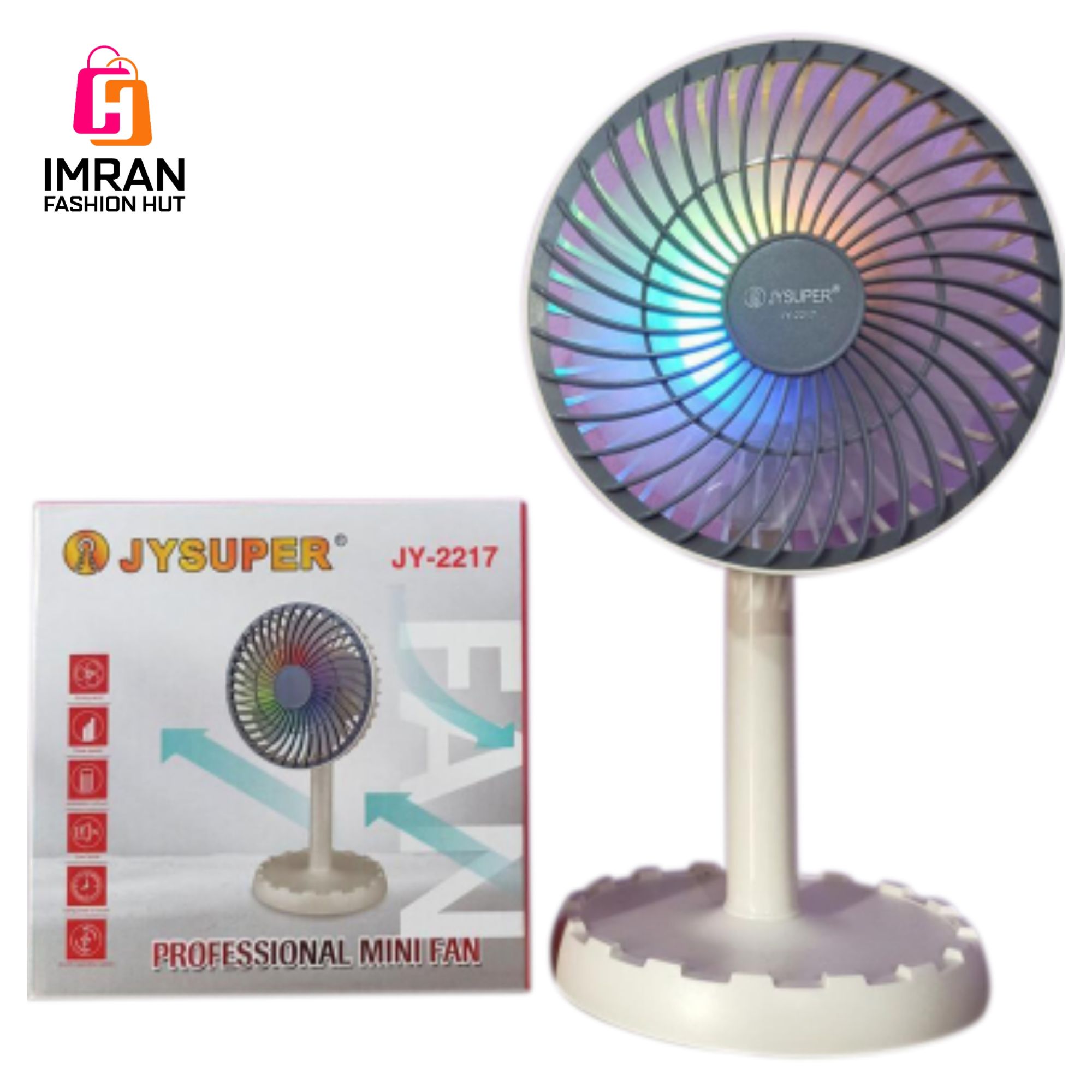 Picture of JYSUPER JY-2217 AC/DC Rechargeable 4000mAh Battery Stylish RGB Lighting Strong Wind 12