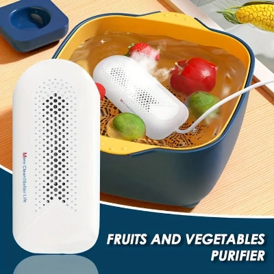 Picture of Portable Fruit Vegetable Washing Machine Capsule Shape Wireless Fruit Food Purifier Purifier Home Portable Rice Food Meat USB