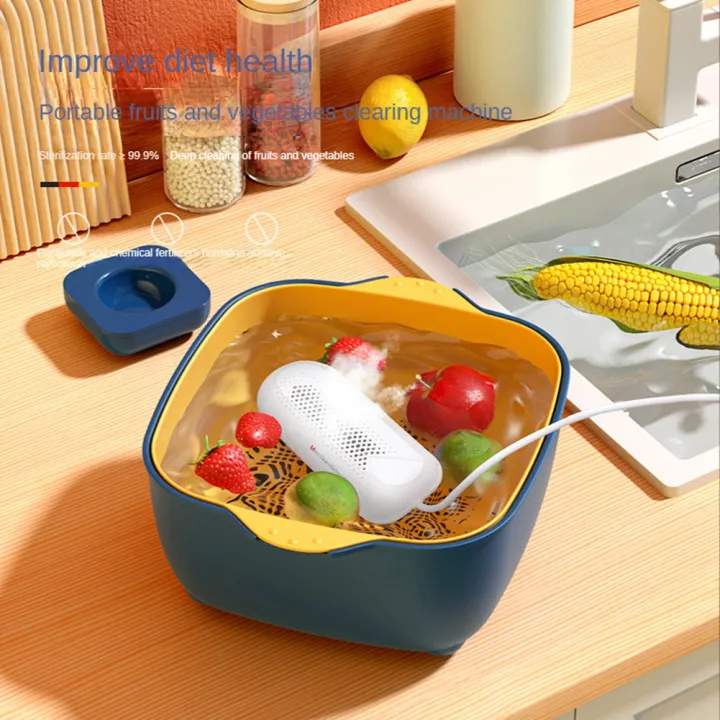 Picture of Fruit and Vegetable Washing Machine Fruit and Vegetable Cleaner Device USB Food Purifier Cleaning Gadgets White