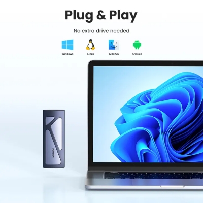 Picture of (Case Only)UGREEN M.2 NVMe SSD Enclosure Dual Protocol NVMe SATA to USB 3.1 Gen2 10 Gbps NVMe PCI-E M.2 SSD Case Support UASP For Hard Disk