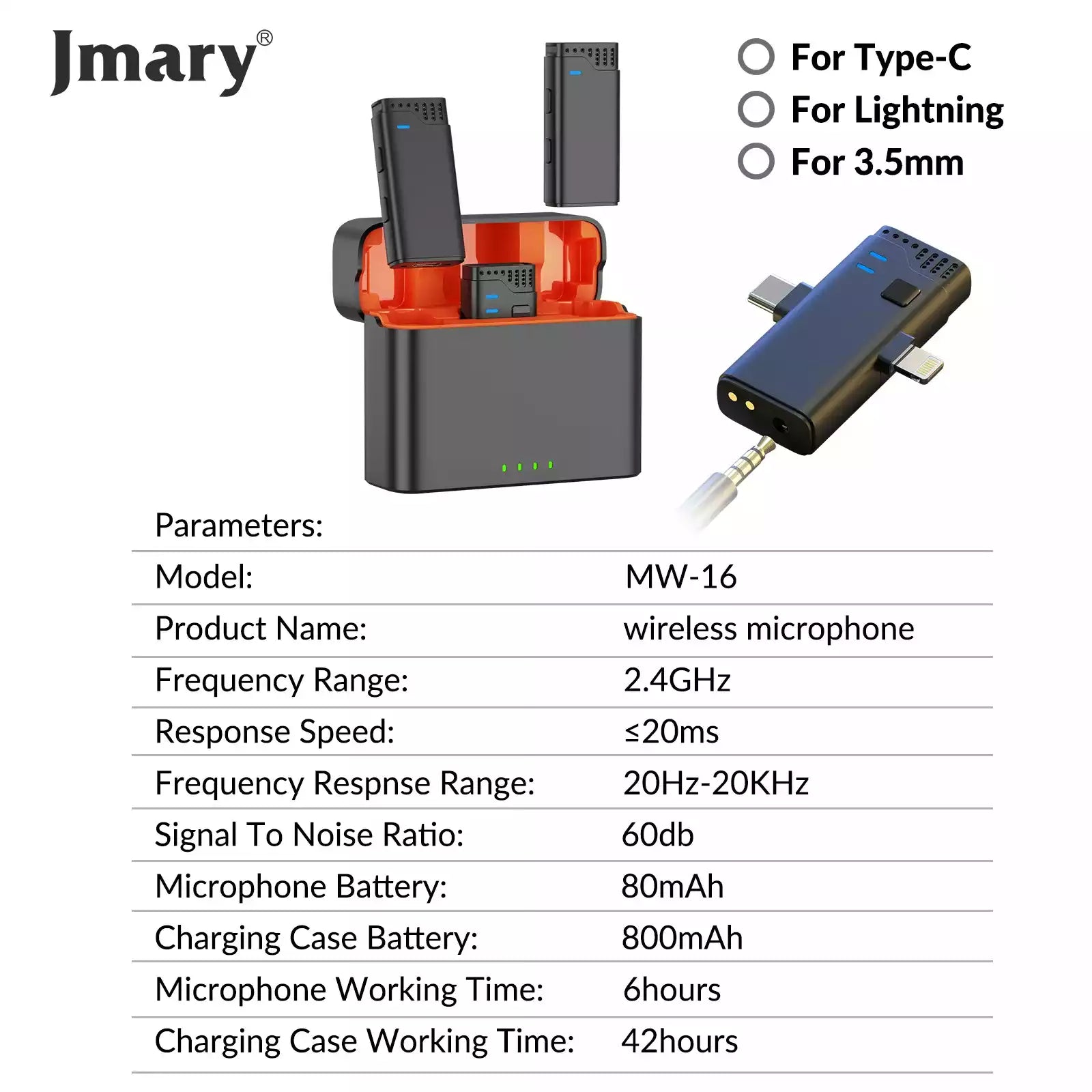 Picture of Jmary MW-16 2.4G Wireless Microphone For Mobile & Camera