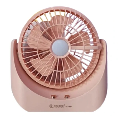 Picture of JYSUPER JY-1881 Rechargeable Strong Wind Up-Down Movable Portable 8'' Desk Fan With LED Lamp