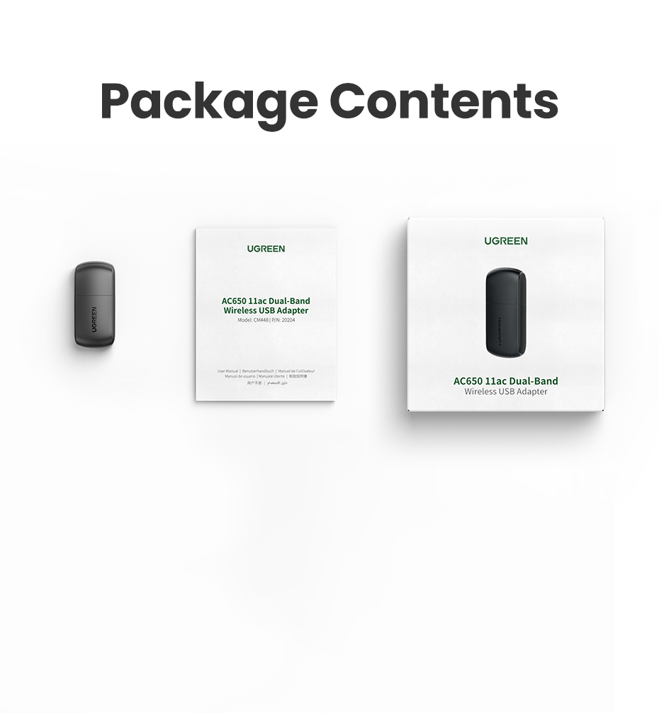 Picture of UGREEN Wifi Adapter 650Mbps 5Ghz and 2.4GHz Dual Band USB WiFi Adapter