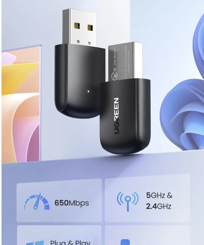 Picture of UGREEN Wifi Adapter 650Mbps 5Ghz and 2.4GHz Dual Band USB WiFi Adapter