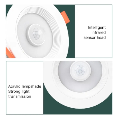 Picture of PIR Motion Sensor LED Downlight Spotlight 5W Recessed Ceiling Lamp For Livingroom Bedroom Hallway Stairs AC110V 220V