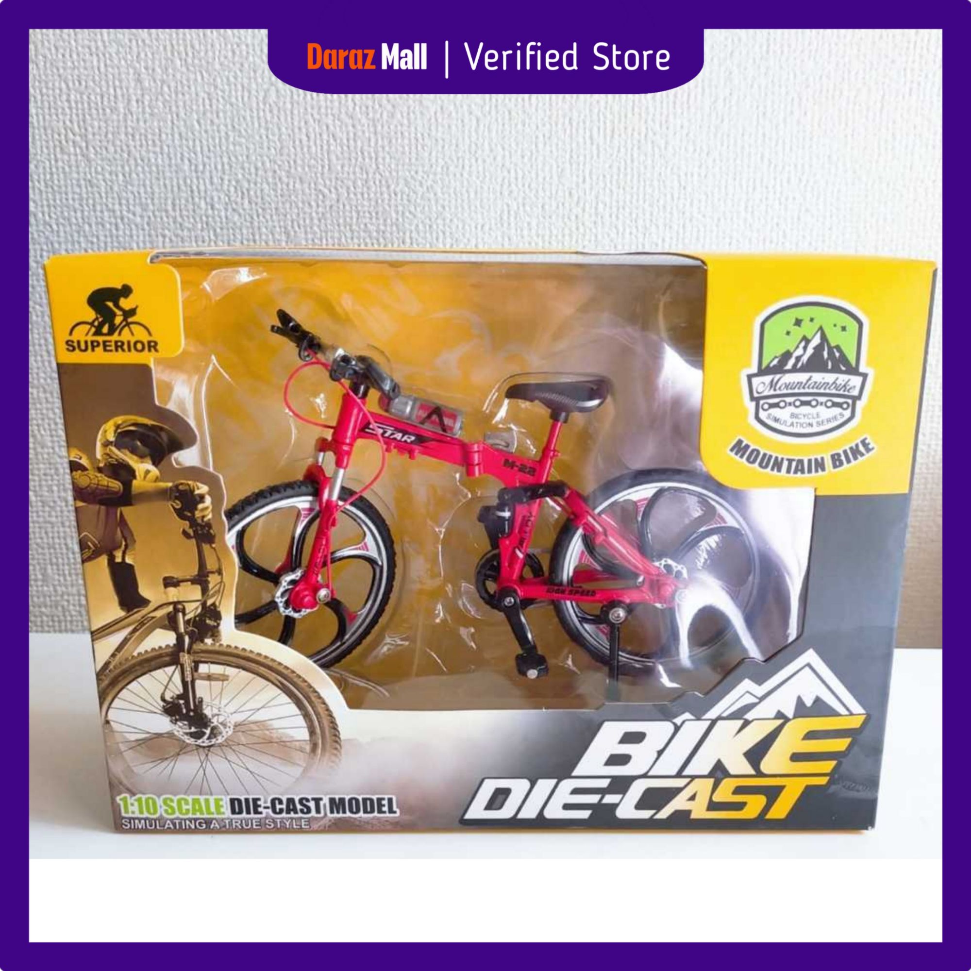 Picture of Simulation Toy Bicycle Model Children's Mini Metal Car Single-Pole Finger Bicycle Ferry Red Color - Imran Fashion Hut