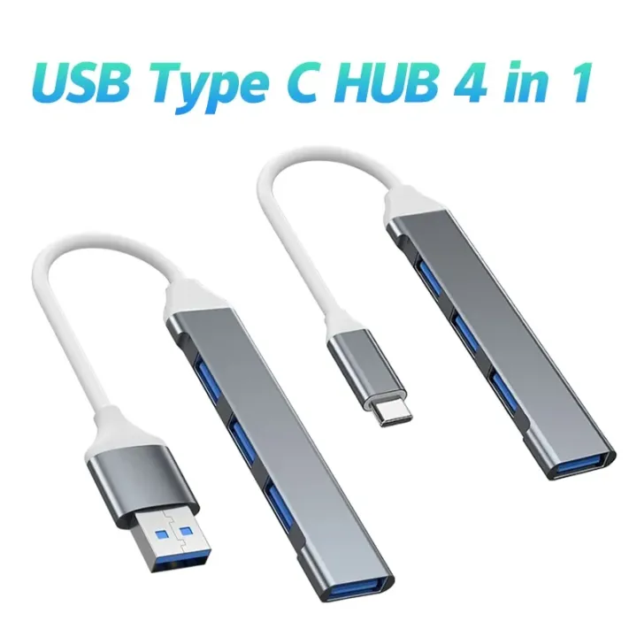 Picture of Mini USB Type C Hub 4Port Adapter USB3.1Multi Splitter 4in1 Docking Station UltraSlim SuperSpeed Aluminum For Computer Laptop PC

Imran Fashion Hut