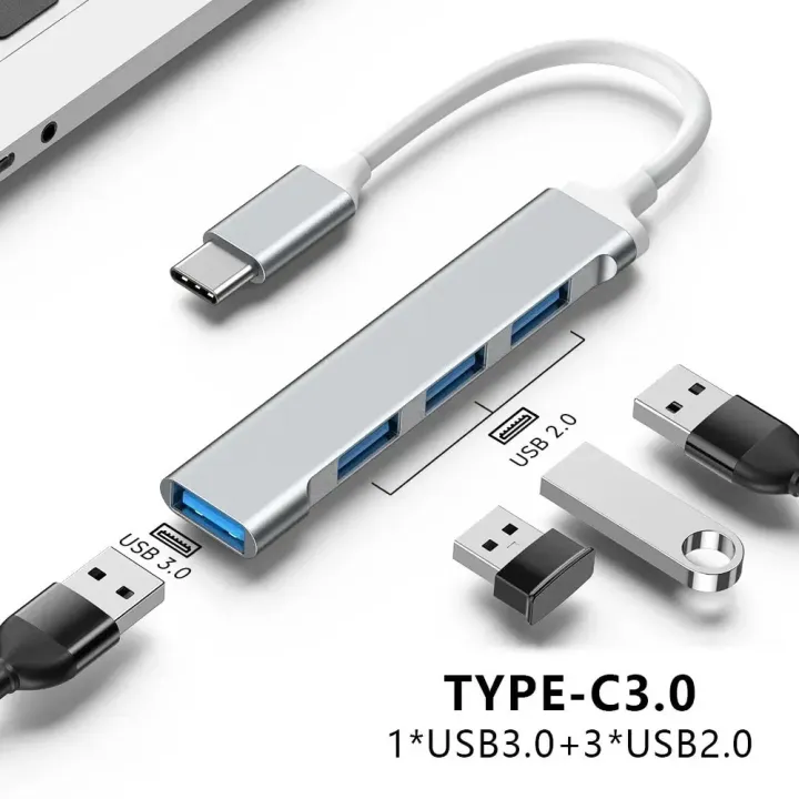 Picture of Mini USB Type C Hub 4Port Adapter USB3.1Multi Splitter 4in1 Docking Station UltraSlim SuperSpeed Aluminum For Computer Laptop PC

Imran Fashion Hut