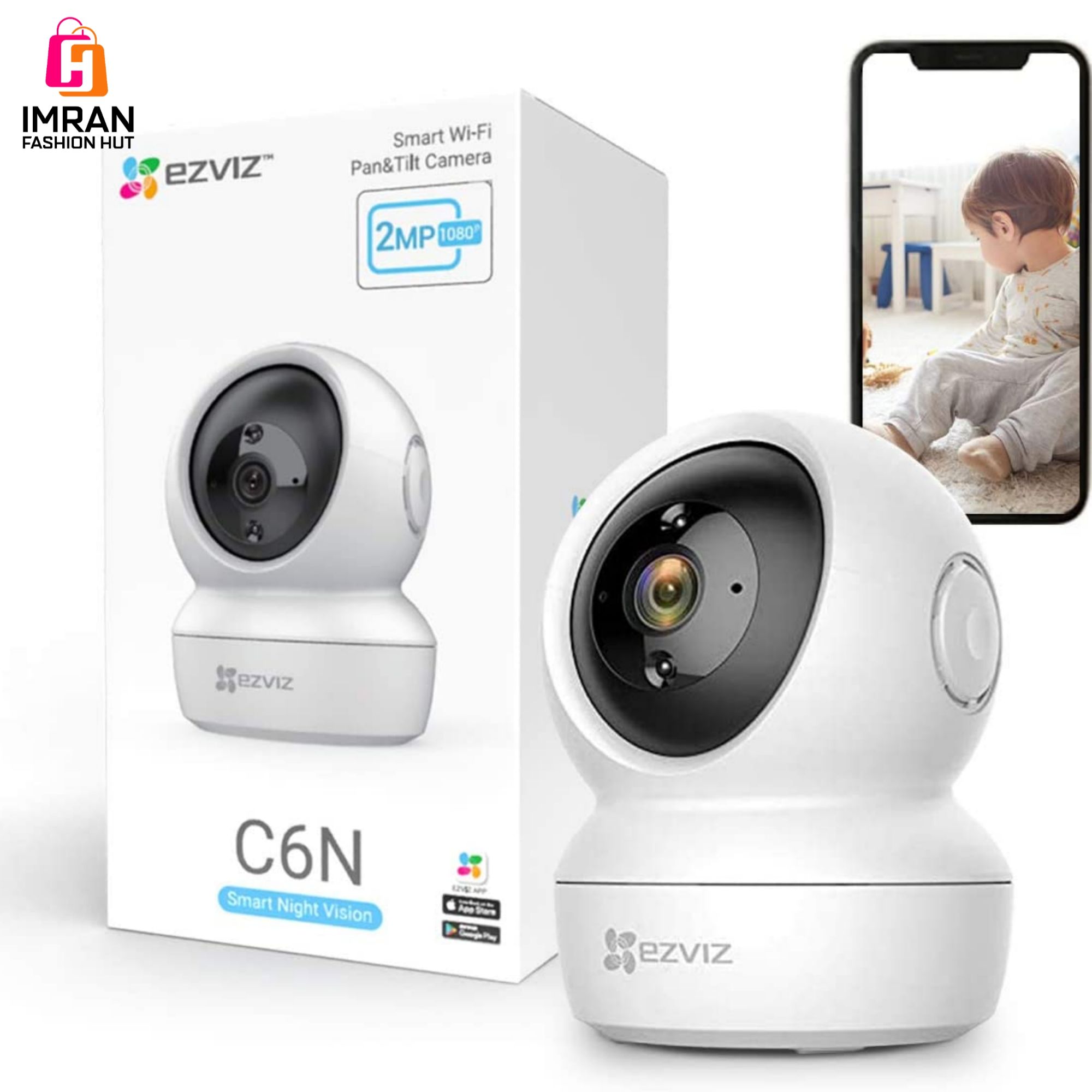 Picture of Hikvision EZVIZ C6N 1080p Indoor Pan Tilt Wifi Security Camera - 360° Coverage, Auto Motion Tracking, and Clear 30ft Night Vision Imran Fashion Hut