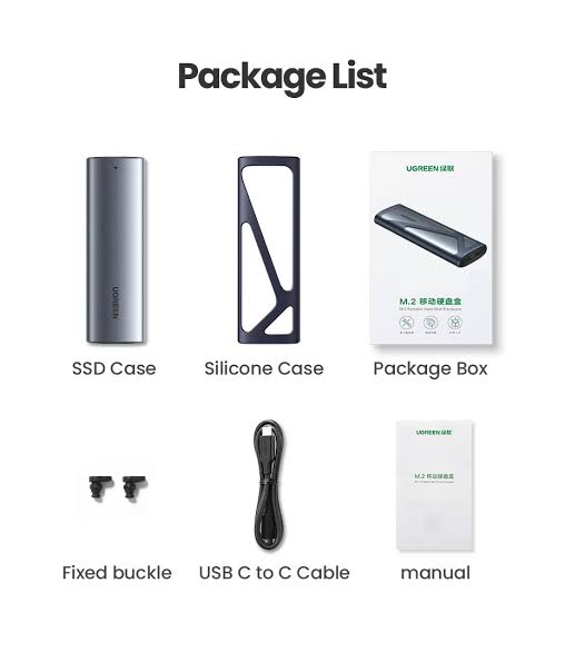 Picture of UGREEN NVMe M.2 Solid State Drive SSD Reader Enclosure with 10Gbps Data Transmission Speed via USB-C 3.1 Gen2 and PCIe Gen3 | 10902 - Imran Fashion Hut