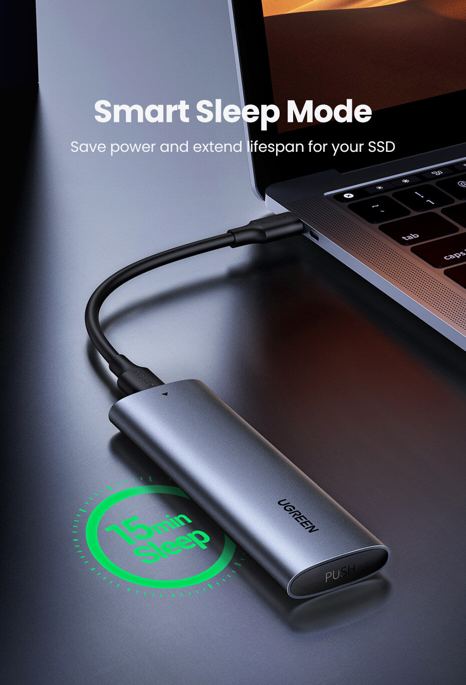 Picture of UGREEN NVMe M.2 Solid State Drive SSD Reader Enclosure with 10Gbps Data Transmission Speed via USB-C 3.1 Gen2 and PCIe Gen3 | 10902 - Imran Fashion Hut