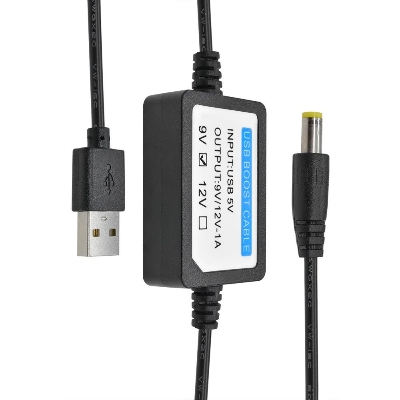 Picture of DC-DC 5V to 9V 12V 1A Step Up Boost Line USB Booster Power Converter Adapter Module USB DC Cord Plug 5.5×2.1mm Wire length 1.3M