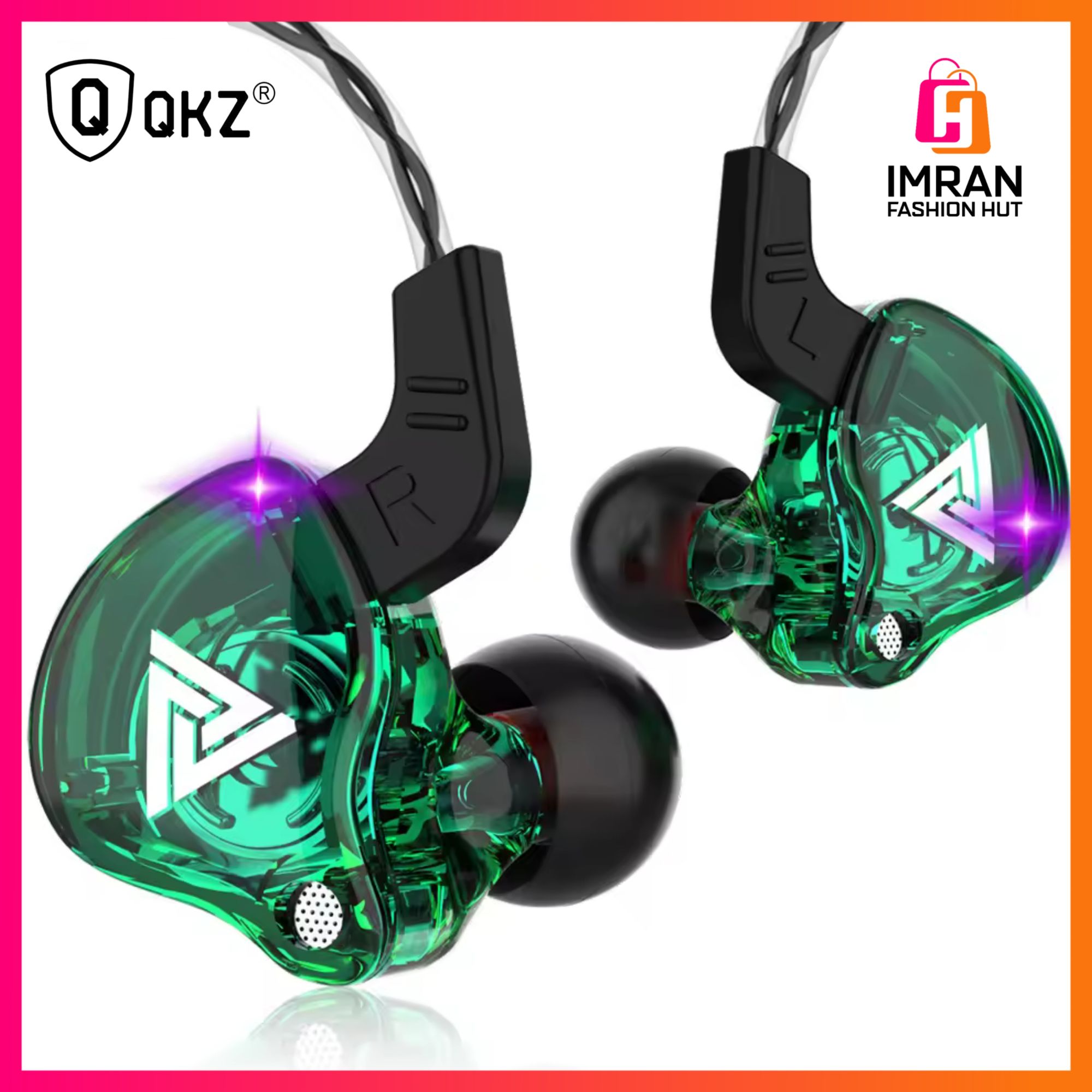 Picture of QKZ AK6 Universal 3.5mm HiFi Sport Headphones In Ear Earphone for Running with Microphone Headset Music Earbuds - Imran Fashion Hut