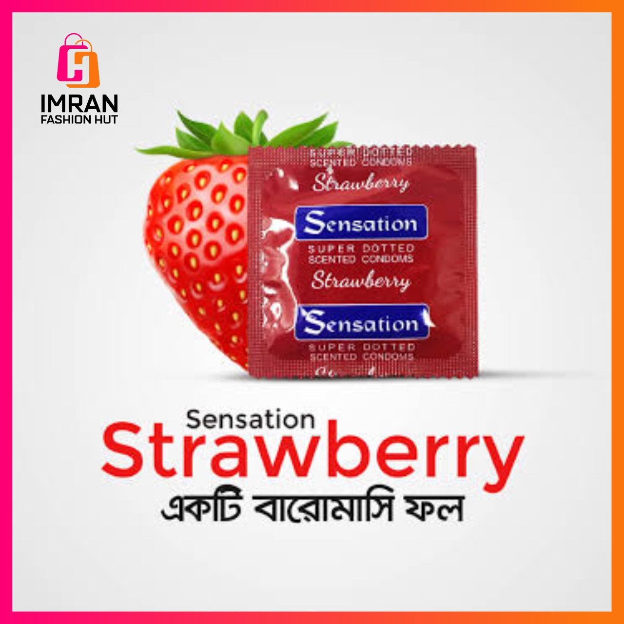 Picture of Sensation Super Dotted Condom for Men Strawberry Flavor | 3 Pack Comobo | 3x3= 9pcs Condom