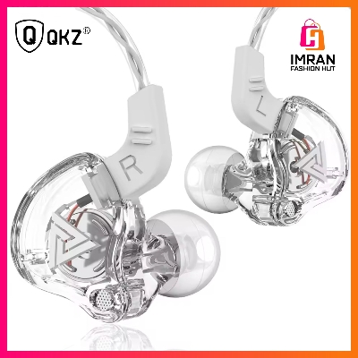 Picture of Qkz ak6 Gaming Earbuds with mic,Universal 3.5mm HiFi Sport Headphones in Ear Earphone for Running with Microphone Headset Music Earbuds Mic + Transparent White