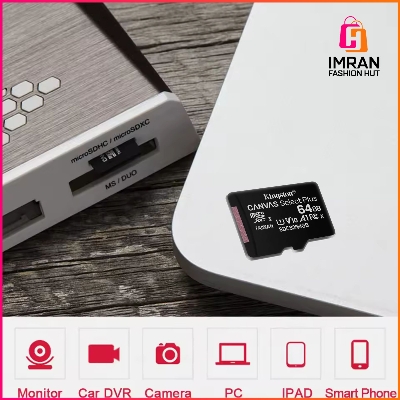 Picture of King'ston Canvas Select Plus 64GB microSD Card Class 10 UHS-I speeds up to 100MB/s with Adapter (SDCS2/64GBIN)
