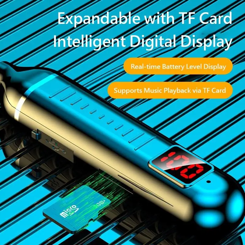 Picture of C12 Magnetic Neckband 5.2 Earbuds Long Standby Sports Music Earphones HiFi Sound Headphones Support TF Card Output Bluetooth Headphone