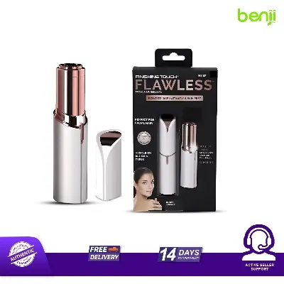 Picture of Rechargeable Flawless Face Hair Removal Women Painless Facial Hair Remover Ladies Trimmer Shaver Razor Machine With With Heavy Duty Battery, Imported USB Cable And Led Light