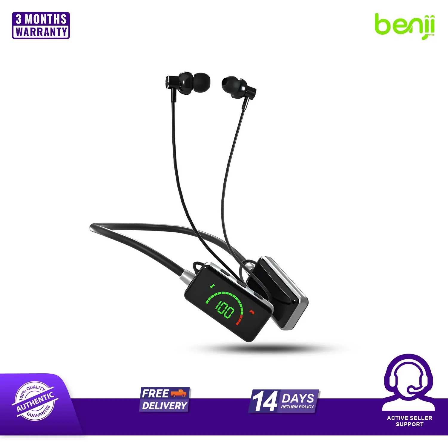 Picture of CNB05 Wireless Neckband Headphones Bluetooth 5.3 Earphones with 10mm Drivers TF Card Support Type-C Fast Charging Sweatproof Sport Earbuds