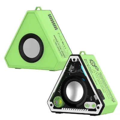 Picture of V2 Mini Bluetooth Speaker with Transparent RGB Led Light Built-in Mic Exceptional Sound with Heavy Bass Compatible with Phone Computer Laptop