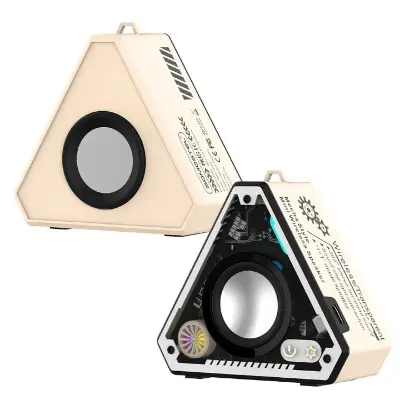 Picture of V2 Mini Bluetooth Speaker with Transparent RGB Led Light Built-in Mic Exceptional Sound with Heavy Bass Compatible with Phone Computer Laptop