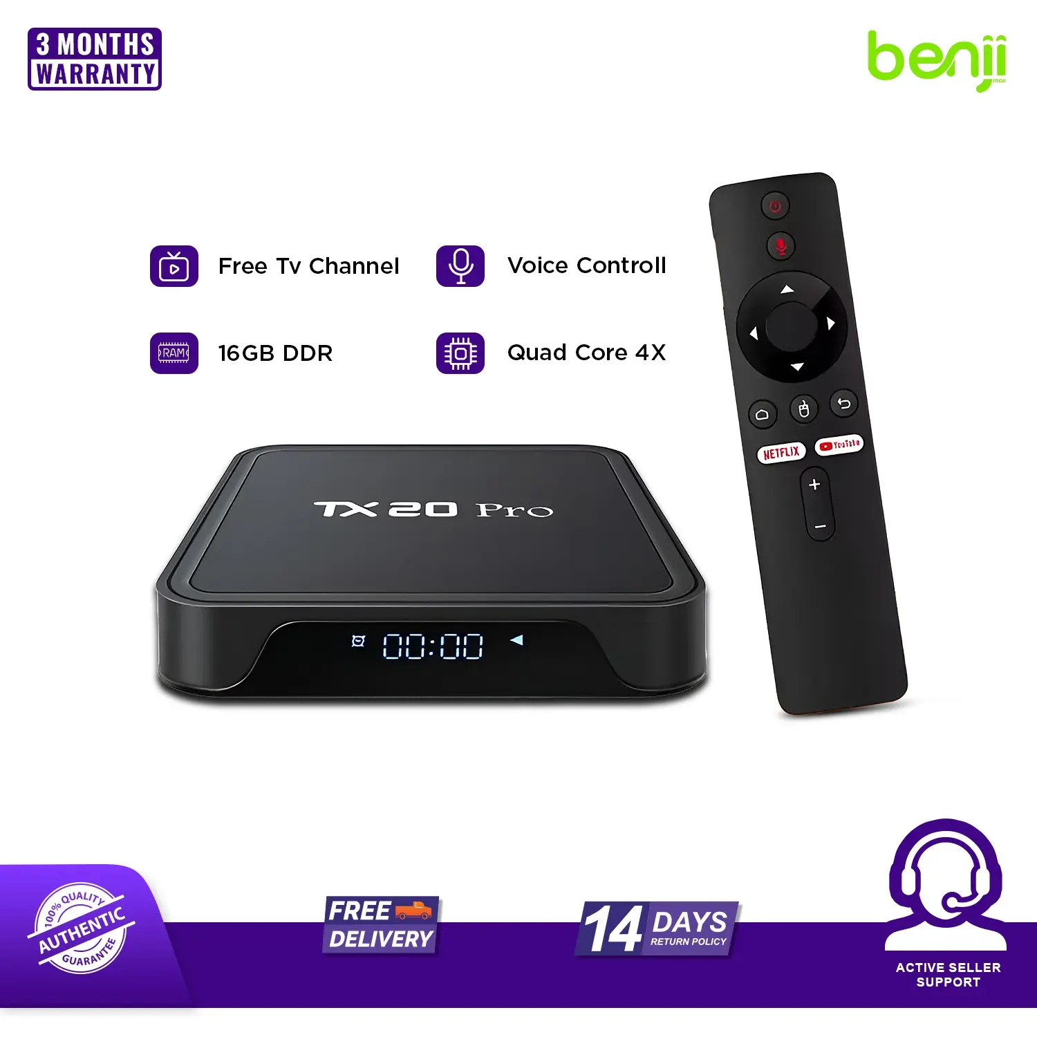 Picture of TX20 PRO Android TV Box 2025 Latest 12K Resolution 16GB RAM and 256GB ROM