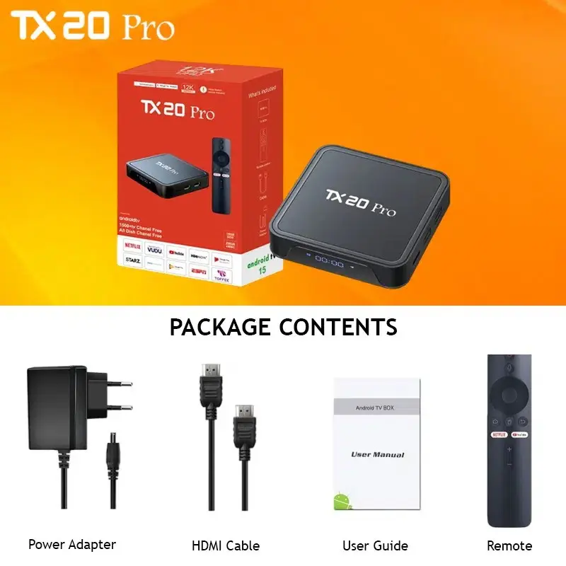 Picture of TX20 PRO Android TV Box 2025 Latest 12K Resolution 16GB RAM and 256GB ROM