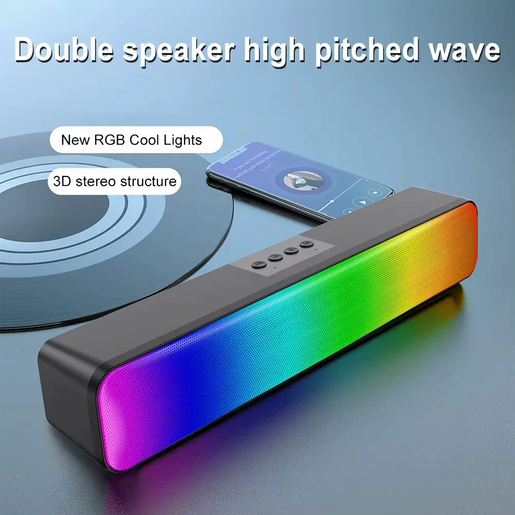 Picture of HG-SP03 Pro Portable Powerful Bluetooth Speakers High Volume Subwoofer 3D Stereo Sound USB Powered Loudspeakers for PC Laptop Gamer Player