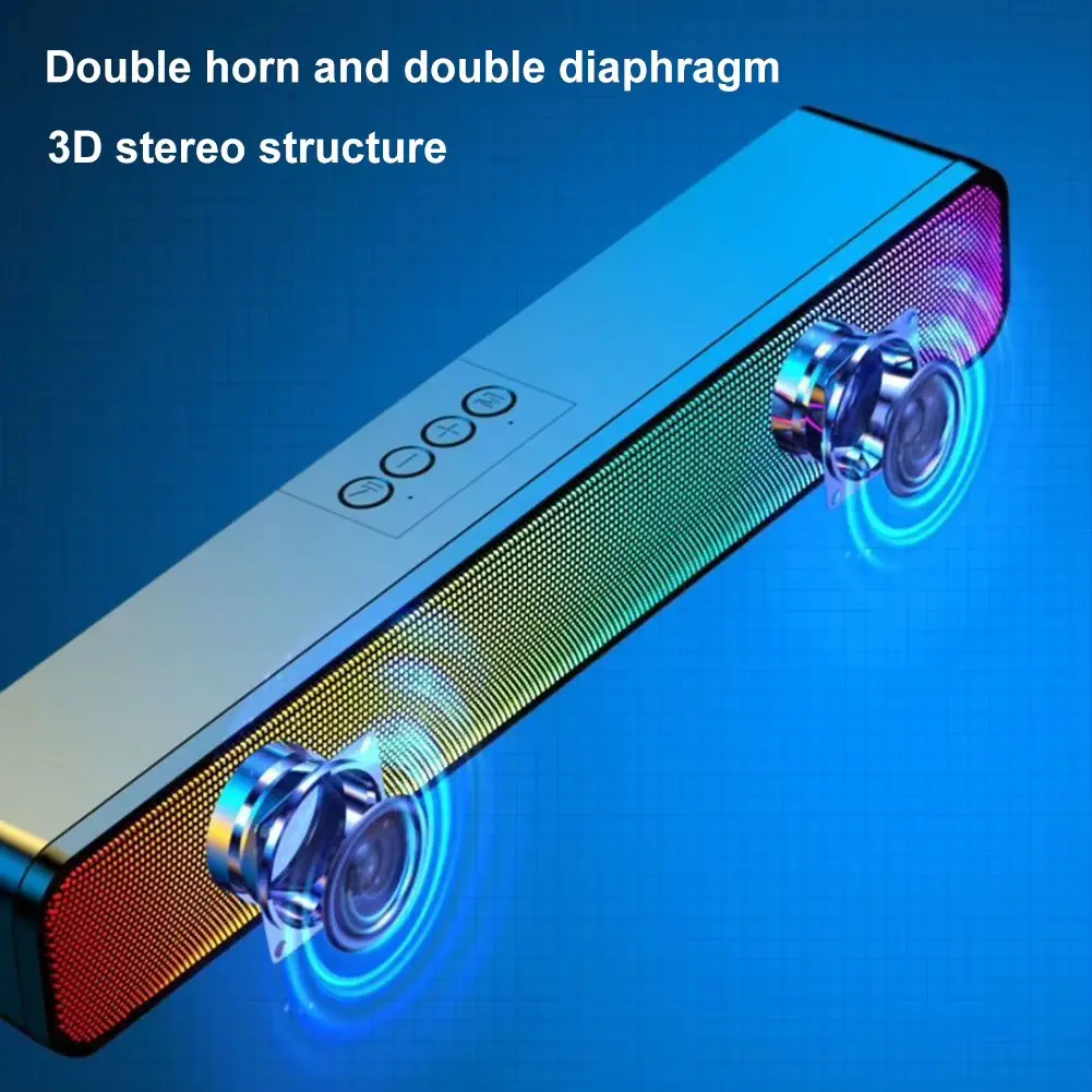 Picture of HG-SP03 Pro Portable Powerful Bluetooth Speakers High Volume Subwoofer 3D Stereo Sound USB Powered Loudspeakers for PC Laptop Gamer Player