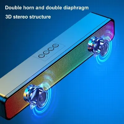 Picture of HG-SP03 Pro Portable Powerful Bluetooth Speakers High Volume Subwoofer 3D Stereo Sound USB Powered Loudspeakers for PC Laptop Gamer Player
