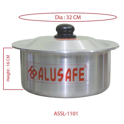 Picture of অ্যালুমিনিয়াম সসপ্যান সাথে অ্যালুমিনিয়াম ঢাকনা 32x16 cm