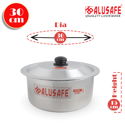 Picture of Alusafe Aluminium Saucepan with lid 30 cm (30*15 cm)
