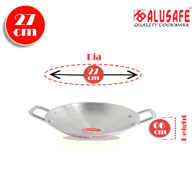 Picture of Alusafe Aluminium Flat Karhai 27 cm (27*6 cm)