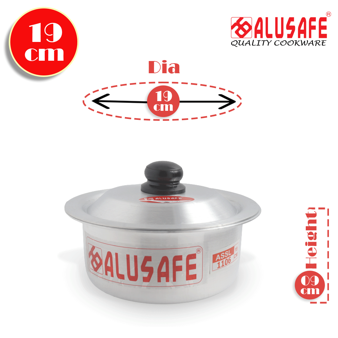 Picture of Alusafe Aluminium Saucepan with lid 19 cm (19*09 cm)