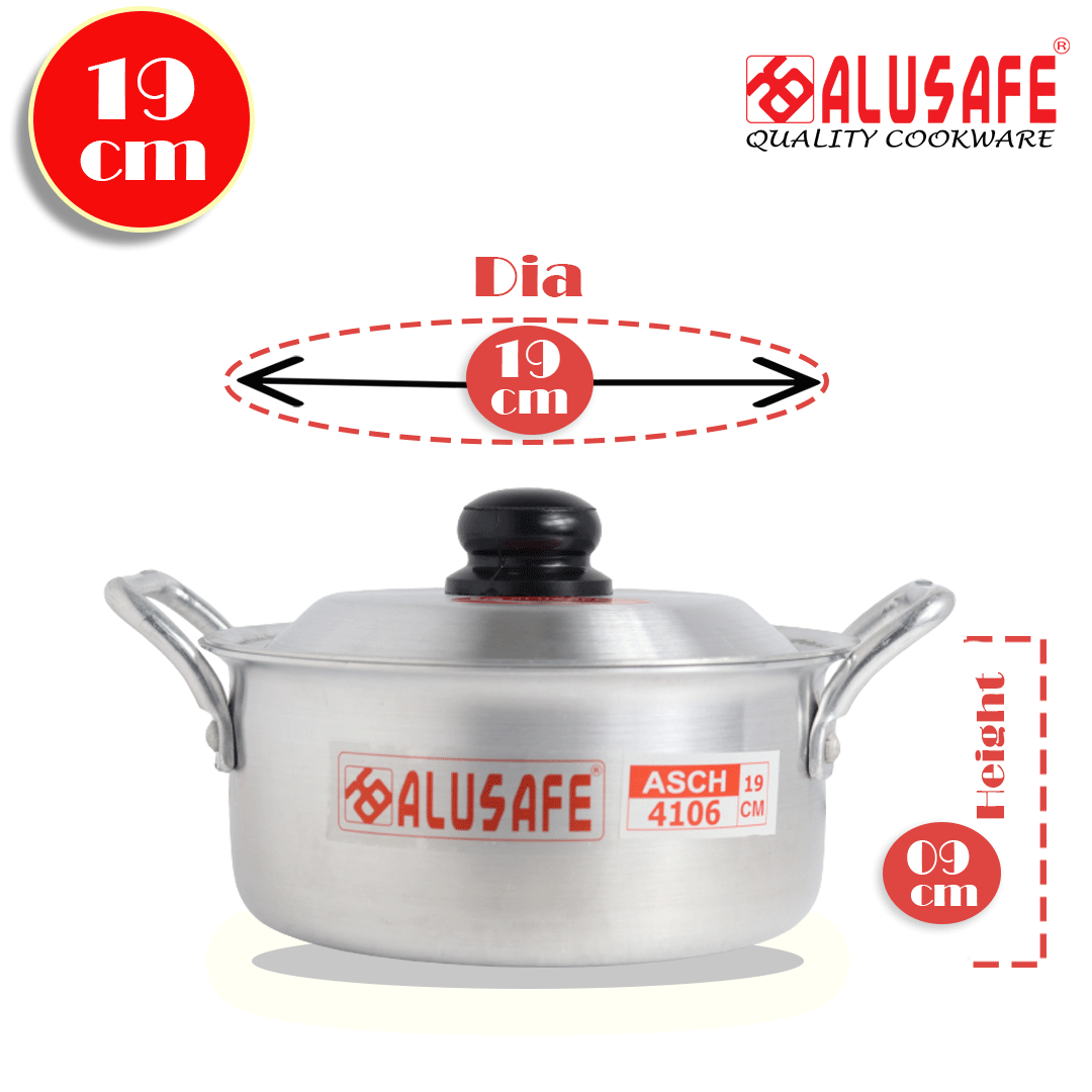 Picture of Alusafe Aluminium Casserole with lid 19 cm (19*09 cm)