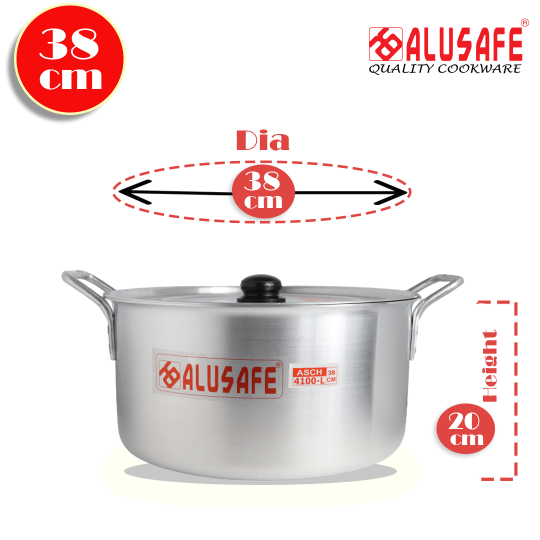 Picture of Alusafe Aluminium Casserole with lid 38 cm (38*20 cm)