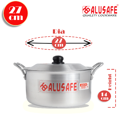 Picture of Alusafe Aluminium Casserole with lid 27 cm (27*14 cm)