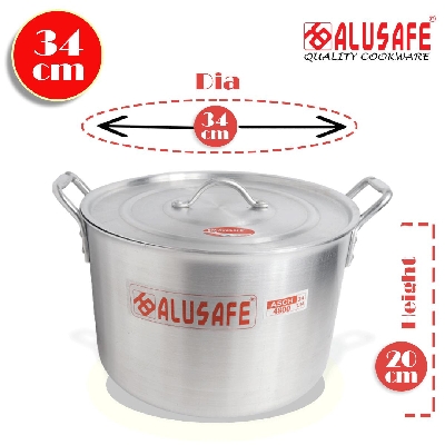 Picture of Aluminium Spacial Casseroll With Aluminium Lid 34 cm  (34x20 cm)