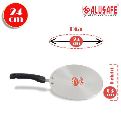 Picture of Alusafe Aluminium long handle Tawa 24 cm (24*3 cm)