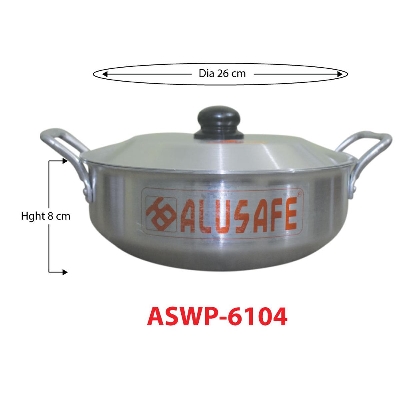 Picture of অ্যালুমিনিয়াম wokpan সাথে অ্যালুমিনিয়াম ঢাকনা 26x8 cm