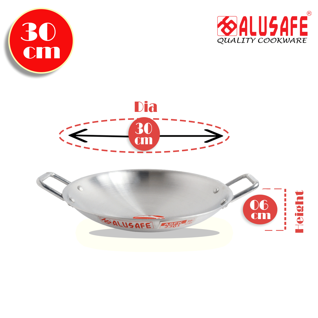 Picture of Alusafe Aluminium Flat Karhai 30 cm (30*6 cm)