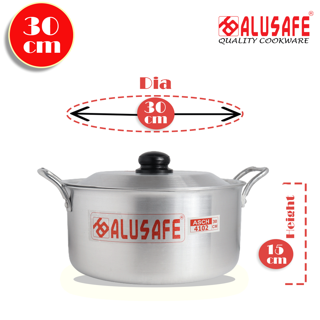 Picture of Alusafe Aluminium Casserole with lid 30 cm (30*15 cm)