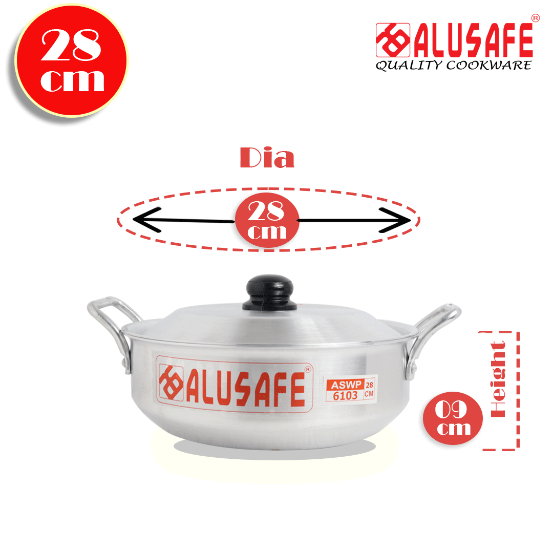 Picture of Alusafe Aluminum Wokpan with Lid (28*9 CM)